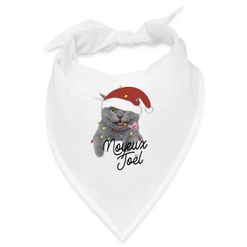 GLÜCKLICHE CAT JOEL MERRY CHRISTMAS - Bandana - Weiß - Vorne