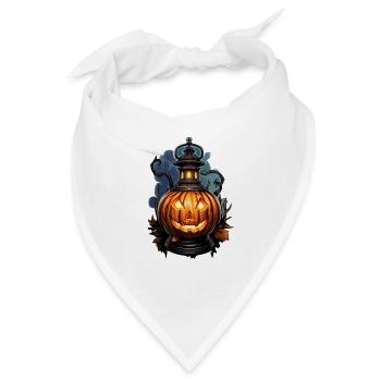 Halloween Kürbislaterne4 - Bandana - Weiß - Vorne