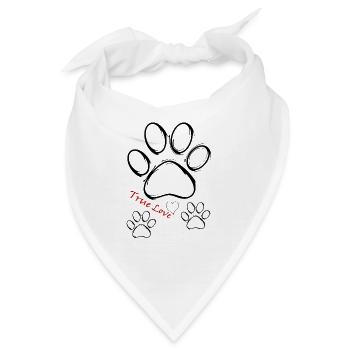 Pfote Tatze Hund True Love - Bandana - Weiß - Vorne