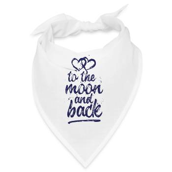Liebe dich "zum Mond und zurück" - Jeansblau - Bandana - Weiß - Vorne