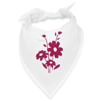 Blumen Blümchen Flower fleur - Bandana - Weiß - Vorne