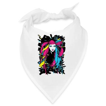 Farbenfrohe Frau - Bandana - Weiß - Vorne