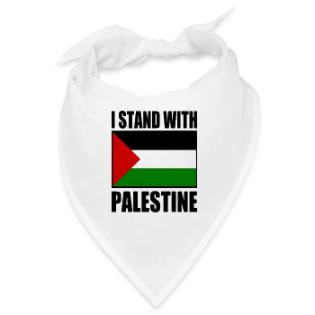 I stand with palestine - Bandana - Weiß - Vorne