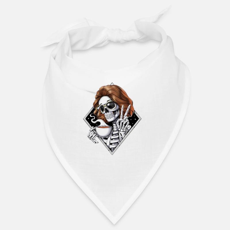 Skeleton Hippie Drinking Coffee Bandana