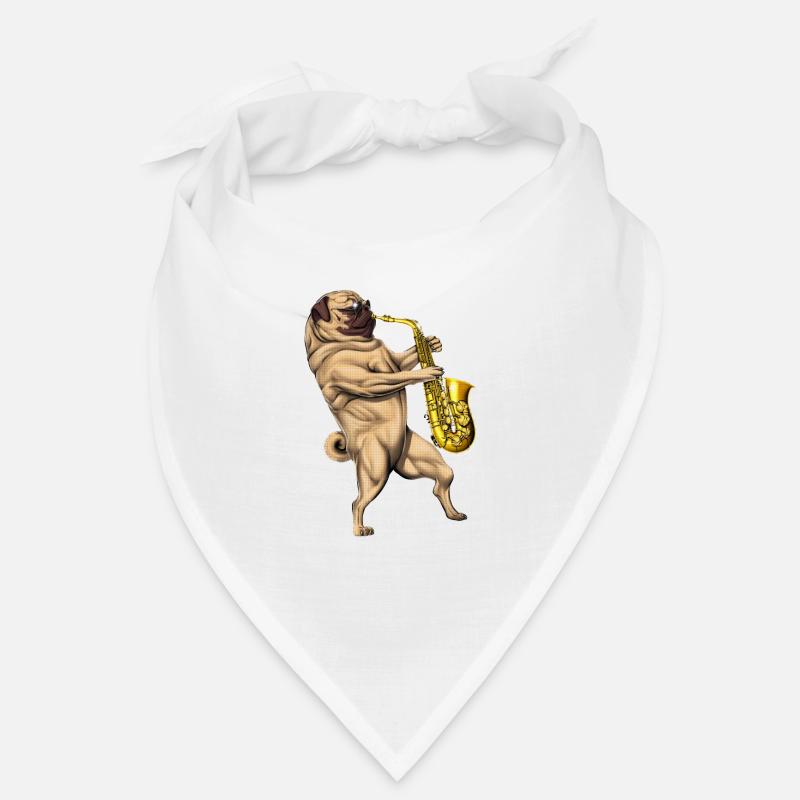 Pug Saxophone Player Bandana