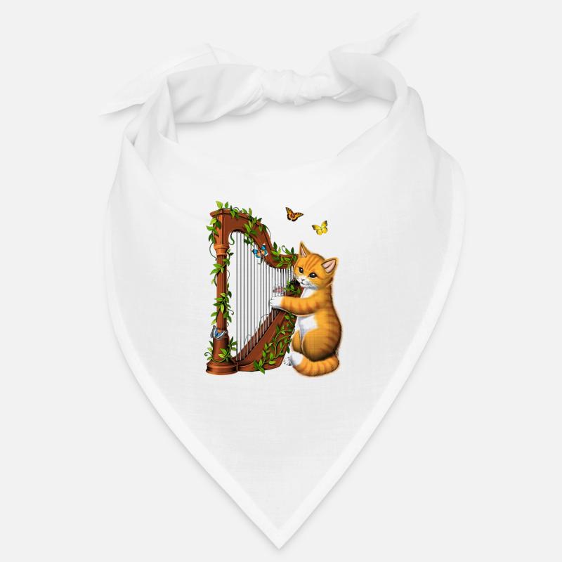 Cat Playing Harp Bandana