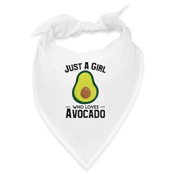 Just A Girl Who Loves Avocado - Avocado - Bandana - Weiß - Vorne