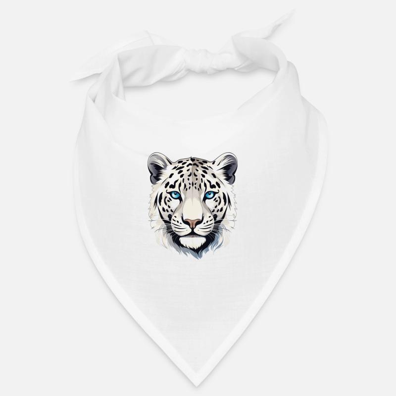 Schneeleopard Leopard Raubkatze - Bandana - Weiß