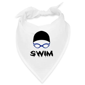 Schwimmen, swim - Bandana - Weiß - Vorne
