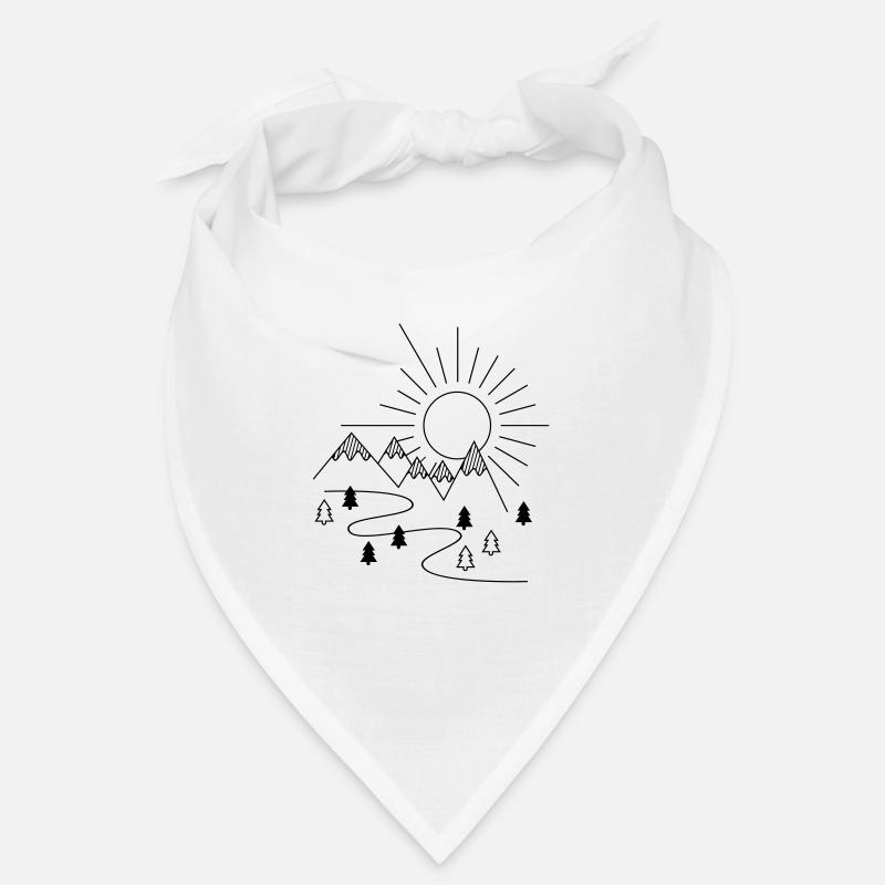 Berge - Bandana - Weiß