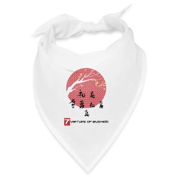 Sieben Tugenden der Samurai japanische Schrift - Bandana - Weiß - Vorne