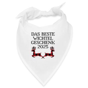 Wichteln 2025 Weihnachten Wichtelspiel Rentiere - Bandana - Weiß - Vorne
