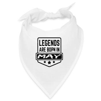 Legends are born in May - Bandana - Weiß - Vorne