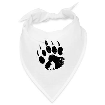 Vielfraß Fußabdruck Marder Bärenhund Wolverine - Bandana - Weiß - Vorne