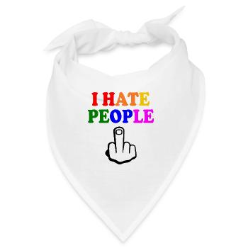 I hate people - Bandana - Weiß - Vorne