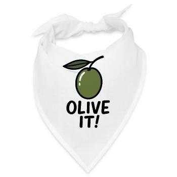 Olivenillustration mit Slogan - Bandana - Weiß - Vorne