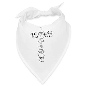 Glaubenskreuz Handschrift Text - Bandana - Weiß - Vorne