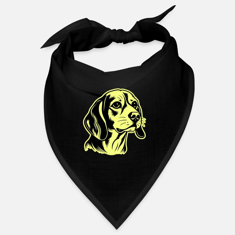 Tête de chien Beagle Bandana