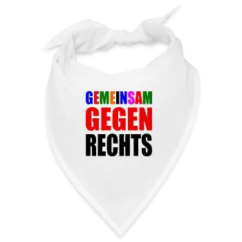 gemeinsam gegen rechts - Bandana - Weiß - Vorne