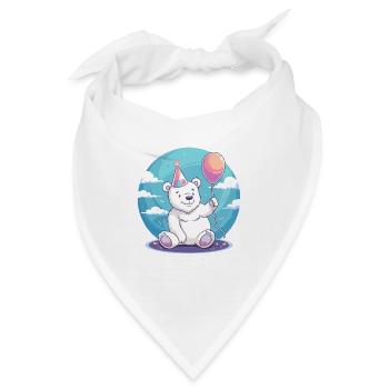 Eisbär Geburtstag Comic - Bandana - Weiß - Vorne