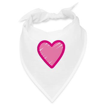 Rosa Herz Icon - Bandana - Weiß - Vorne