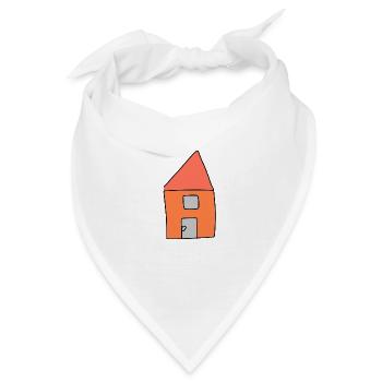 Haus Symbol Wohnen rot - Bandana - Weiß - Vorne