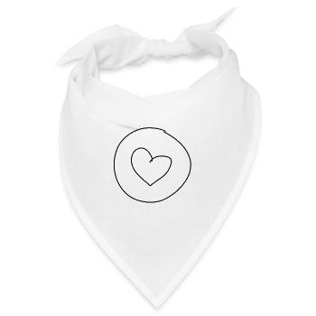 Herz Kreis Symbol Formen - Bandana - Weiß - Vorne