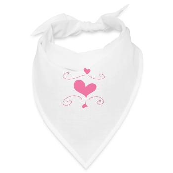 Herz Liebe Symbol form - Bandana - Weiß - Vorne