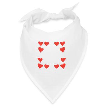 herzen muster rahmen eckig herz rot - Bandana - Weiß - Vorne