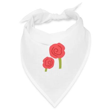 zwei rosen blumen blume rot - Bandana - Weiß - Vorne