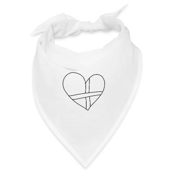 herz linien band pflaster - Bandana - Weiß - Vorne