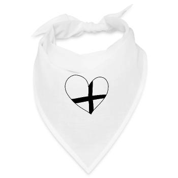 herz linien band pflaster kreuz - Bandana - Weiß - Vorne