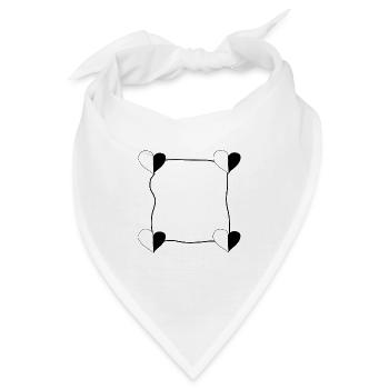 vier herzen rahmen - Bandana - Weiß - Vorne