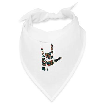 Ich liebe dich - Handzeichen - Bandana - Weiß - Vorne