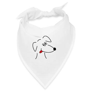Lustiger Hundekopf - Bandana - Weiß - Vorne
