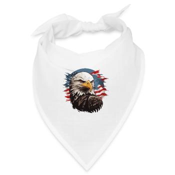 Weisskopfseeadler Portrait mit Fahne - Bandana - Weiß - Vorne