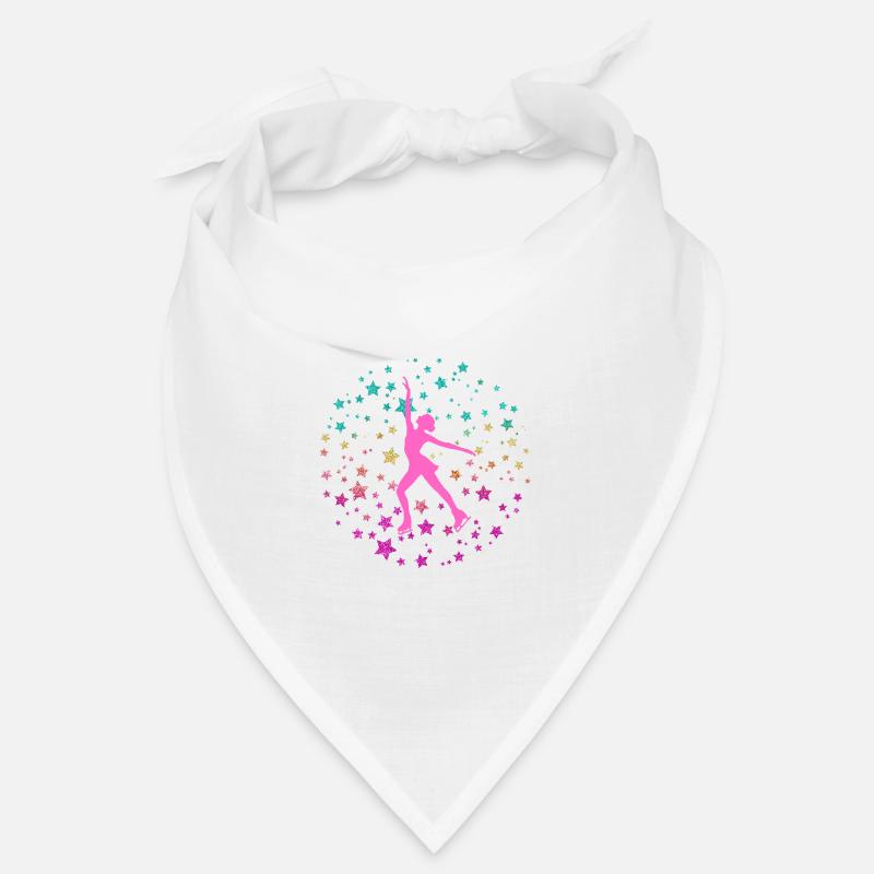 Eisprinzessin Eiskunstläuferin mit Glitzer Sternen - Bandana - Weiß