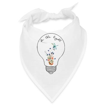 Be the Light A Lightbulb Lamp with Flowers - Bandana - Weiß - Vorne