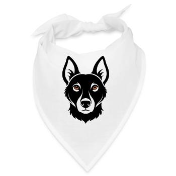 Hundeblick in Bernstein - Bandana - Weiß - Vorne