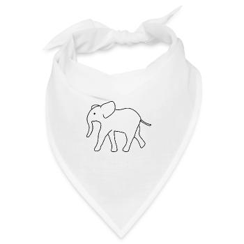 Elefant Symbol Tier Tiere - Bandana - Weiß - Vorne