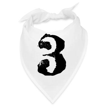 3 Zahl Trikot - Bandana - Weiß - Vorne