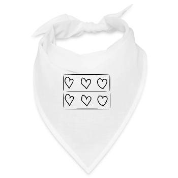 sechs herzen herz rechteck - Bandana - Weiß - Vorne