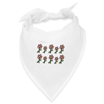 blumen muster pflanzen blume symbol rosa - Bandana - Weiß - Vorne