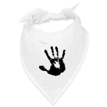 Handabdruck Tinte Handabdruck nein verboten nicht - Bandana - Weiß - Vorne