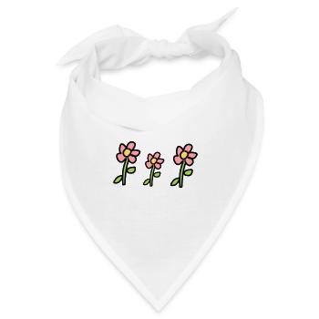 drei blumen pflanzen blume symbol rosa - Bandana - Weiß - Vorne