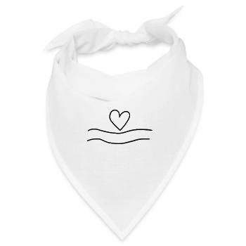 linien linie herz form liebe - Bandana - Weiß - Vorne