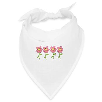 blume symbol natur pflanze vier blumen - Bandana - Weiß - Vorne