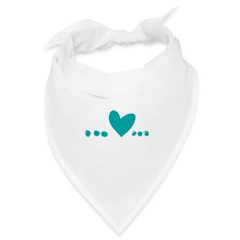 Symbol Herz Liebe blau - Bandana - Weiß - Vorne