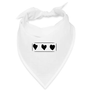 drei herzen herz rechteck liebe - Bandana - Weiß - Vorne