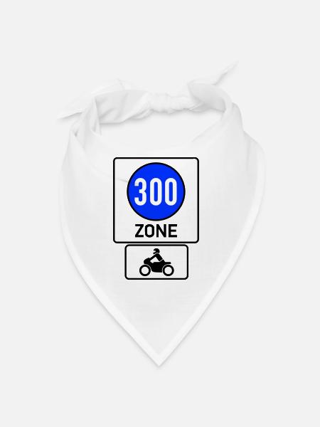 Min. 300km/h Zone moto libre - Bandana - blanc